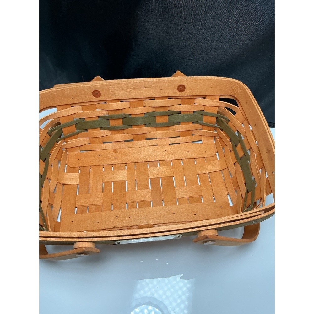 Longaberger 1996 Edition Holiday Cheer Basket Liner & Protector Swing Handles - Picture 9 of 12